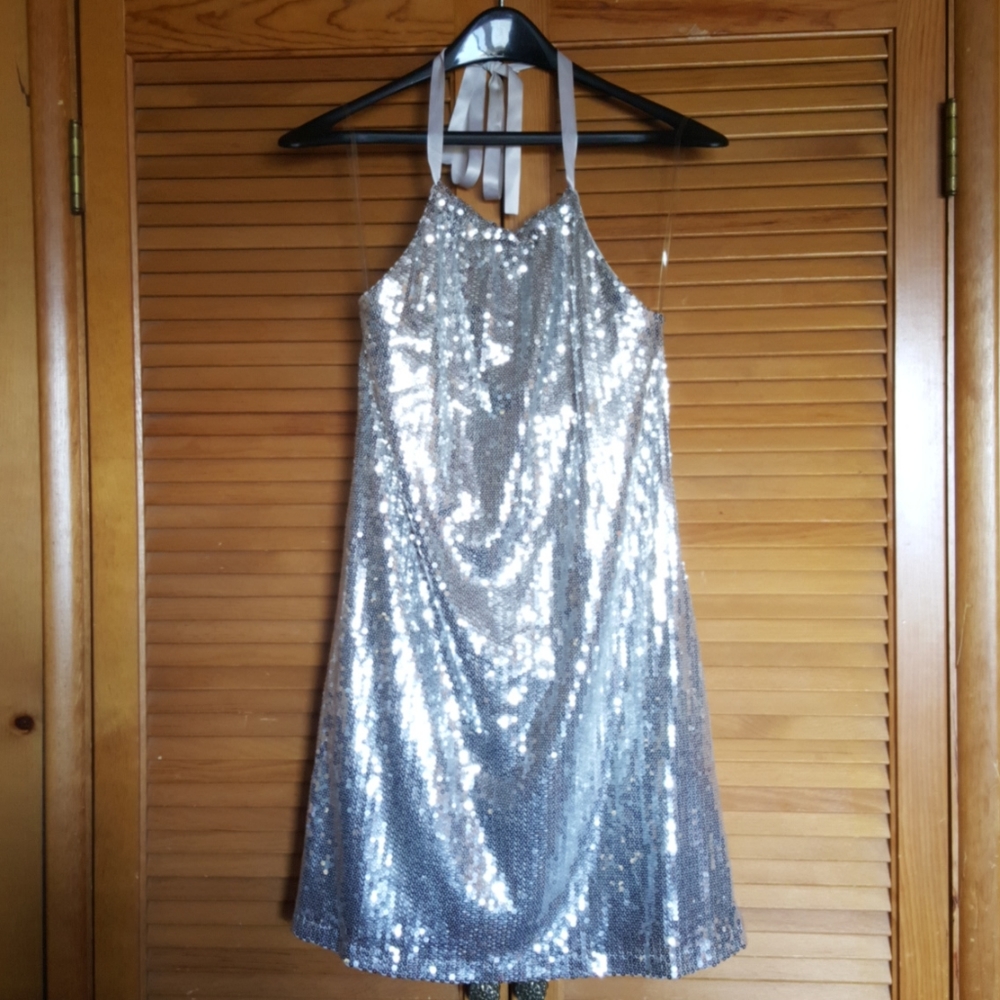 Silver Sequin Cocktail Wet Seal Dress. Never Worn